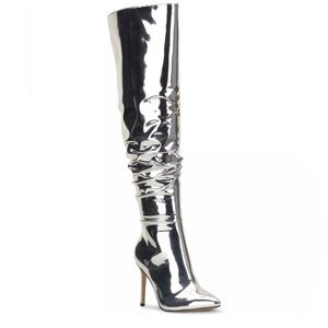 INC Iyonna Over Knees Slouch Boot SILVER 7.5